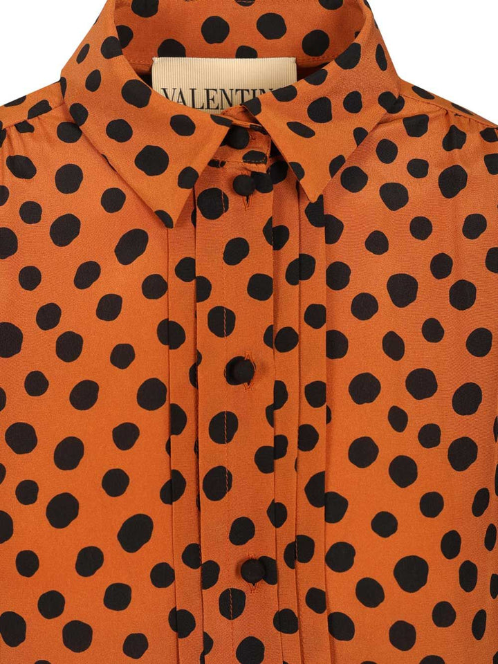 Valentino Garavani Polka Dot Print Shirt Shirts - Brown | 5e7d85231059636b9e116a43420567472537a4cd