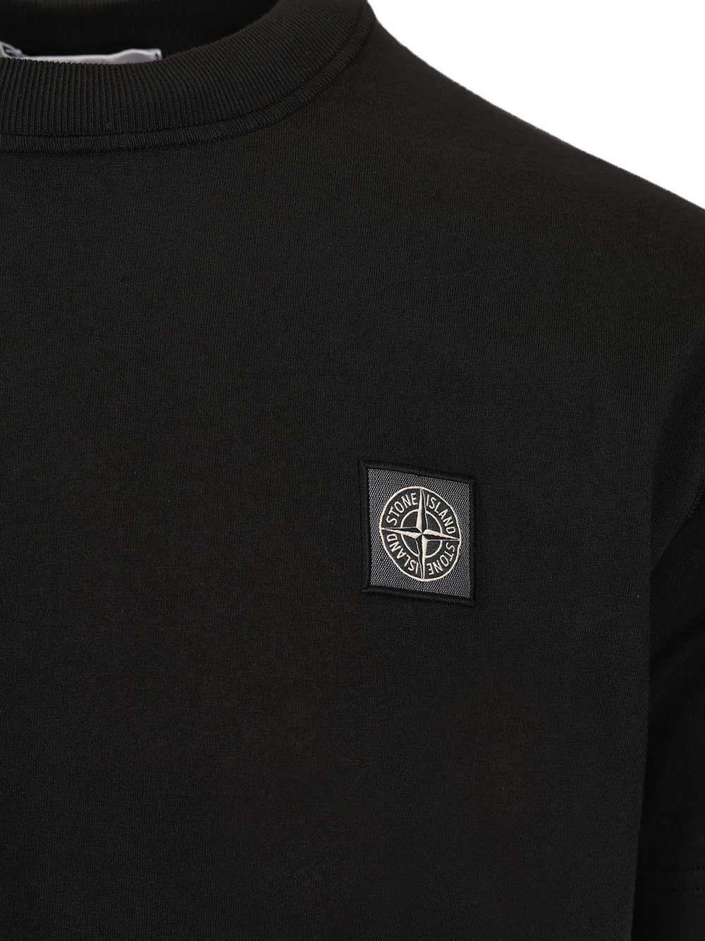 Stone Island Short-Sleeved  In Organic Cotton Jersey T-Shirt - Black | 3e95e37225f74f7591359a5f331e2315967feec6