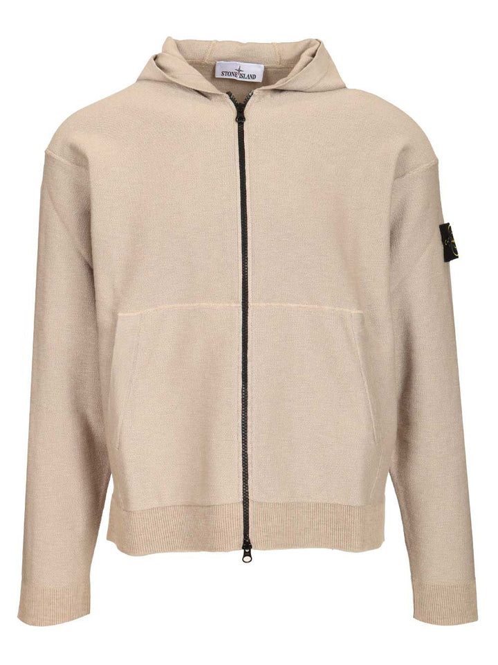 Stone Island Panama Organic Cotton Zip-Up Hooded Jacket Jackets - Beige | 929273d3f039bc41853c603df5523500c20e10f8