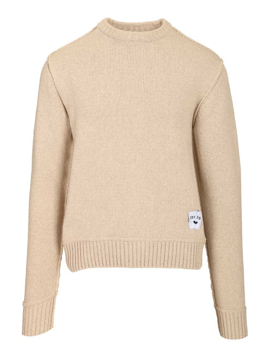 Reversible Label Knit Knitwear White