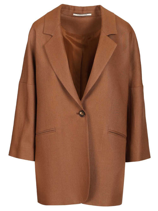 Linen Blazer Jackets Brown