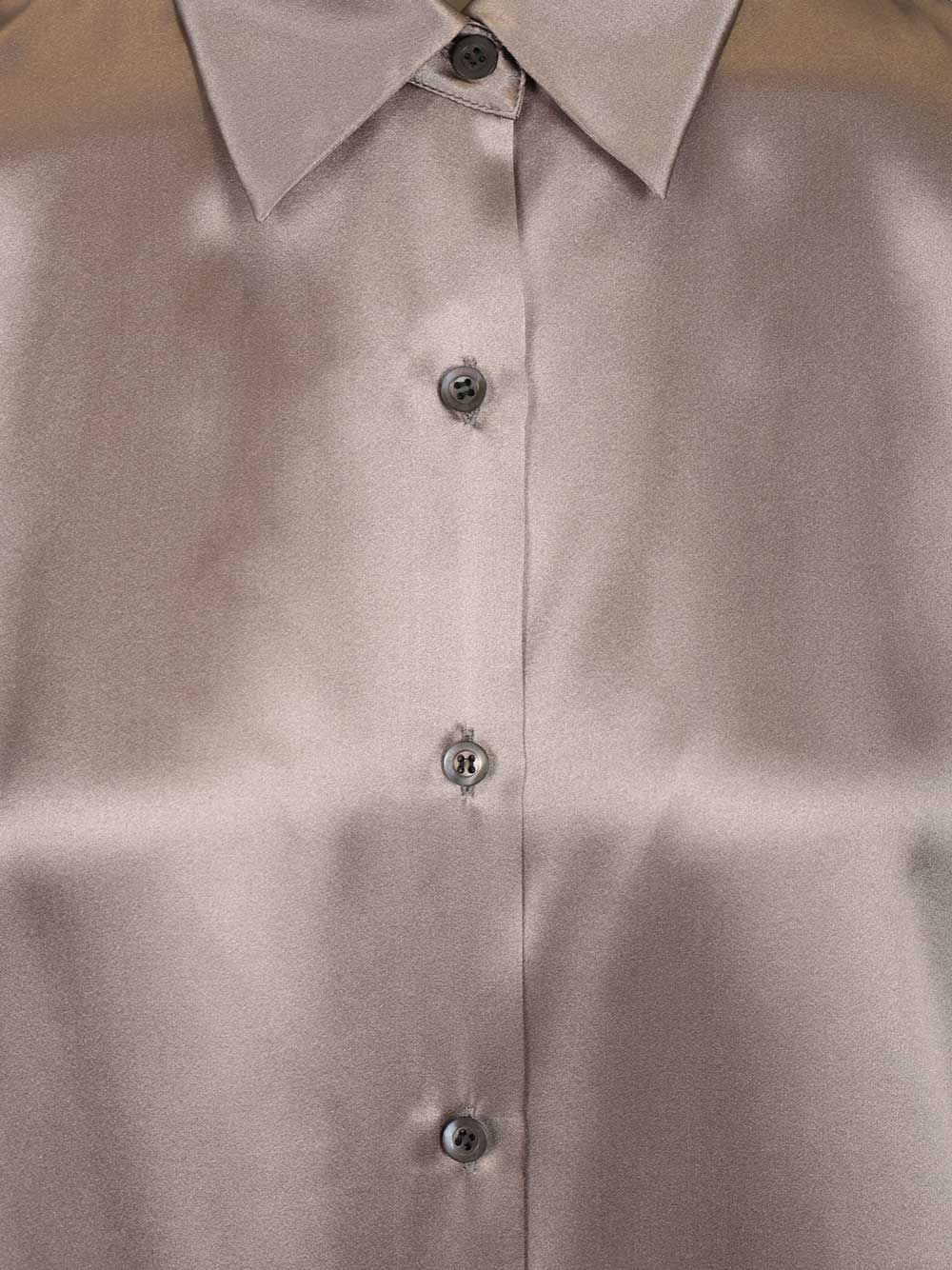 Dries Van Noten Casia Shirt Stertch Satin Silk Shirts - Grey | 452fa467f50f2d837c2a96ab94ad8d4a563b8195