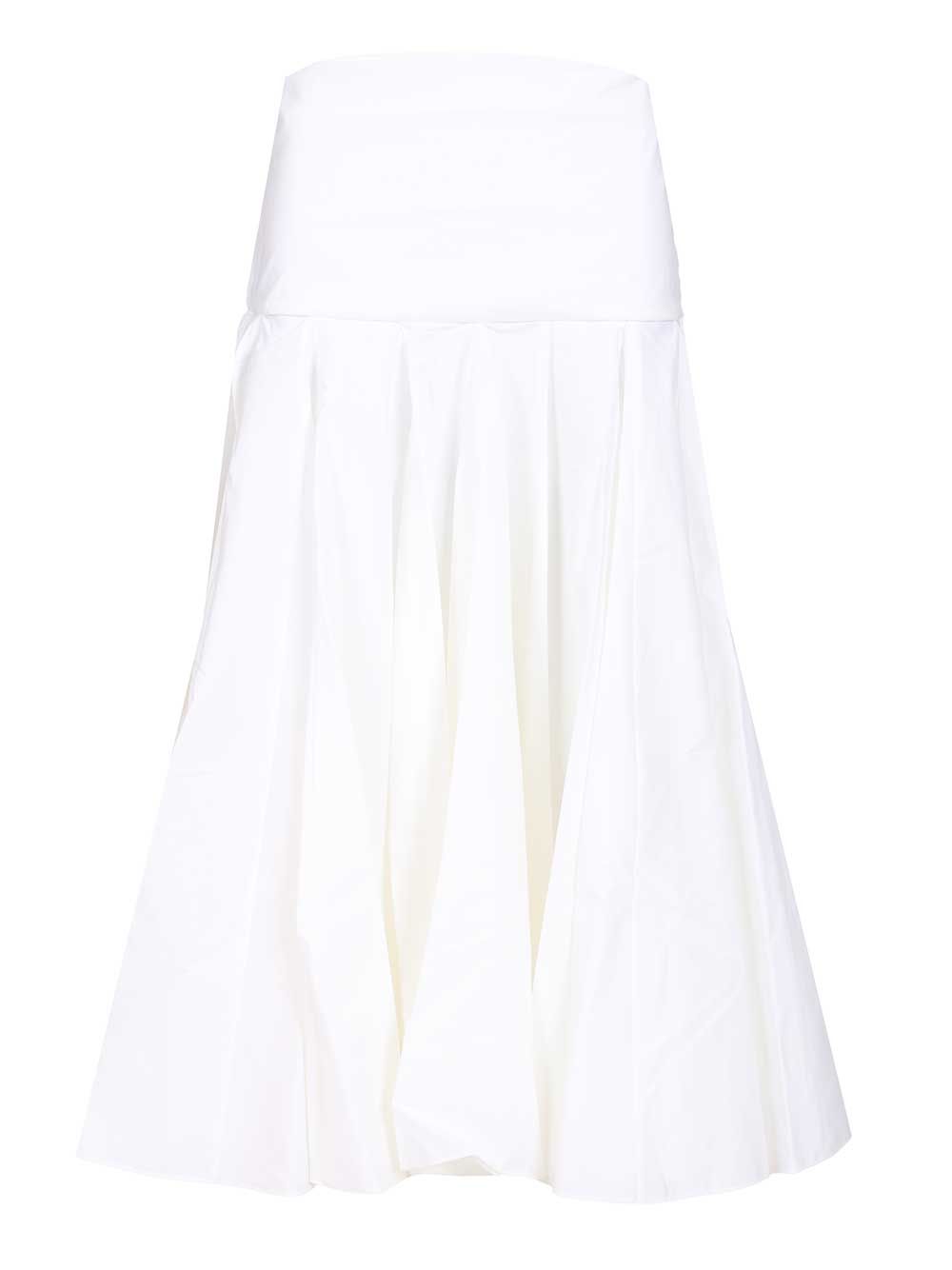 Jacquemus Draped Skirt With Godets Skirts - White | a9a12ccf845f84ed6d772a2109d5c1104f93b52e