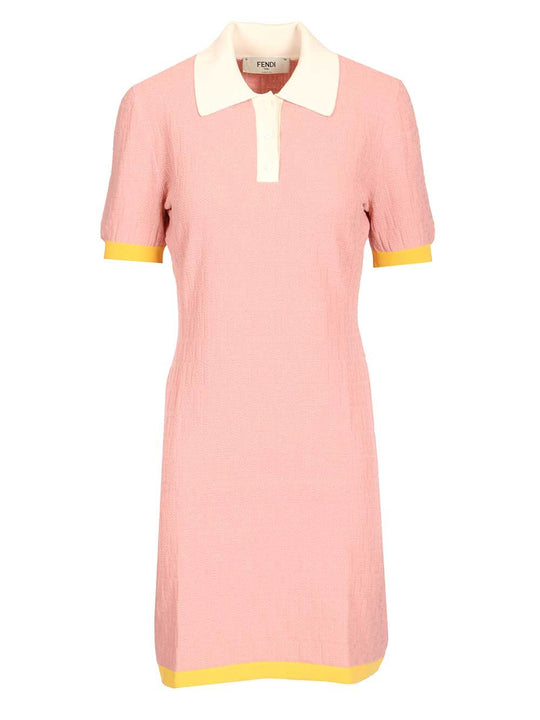 Adv - Look 2 - Cropped Polo Knit Openwork Dresses Rose