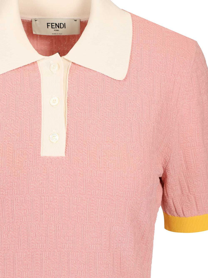 Fendi Adv - Look 2 - Cropped Polo Knit Openwork Dresses - Rose | bd857f4a70e6ad3803c68454cb382d2eda9b78a7