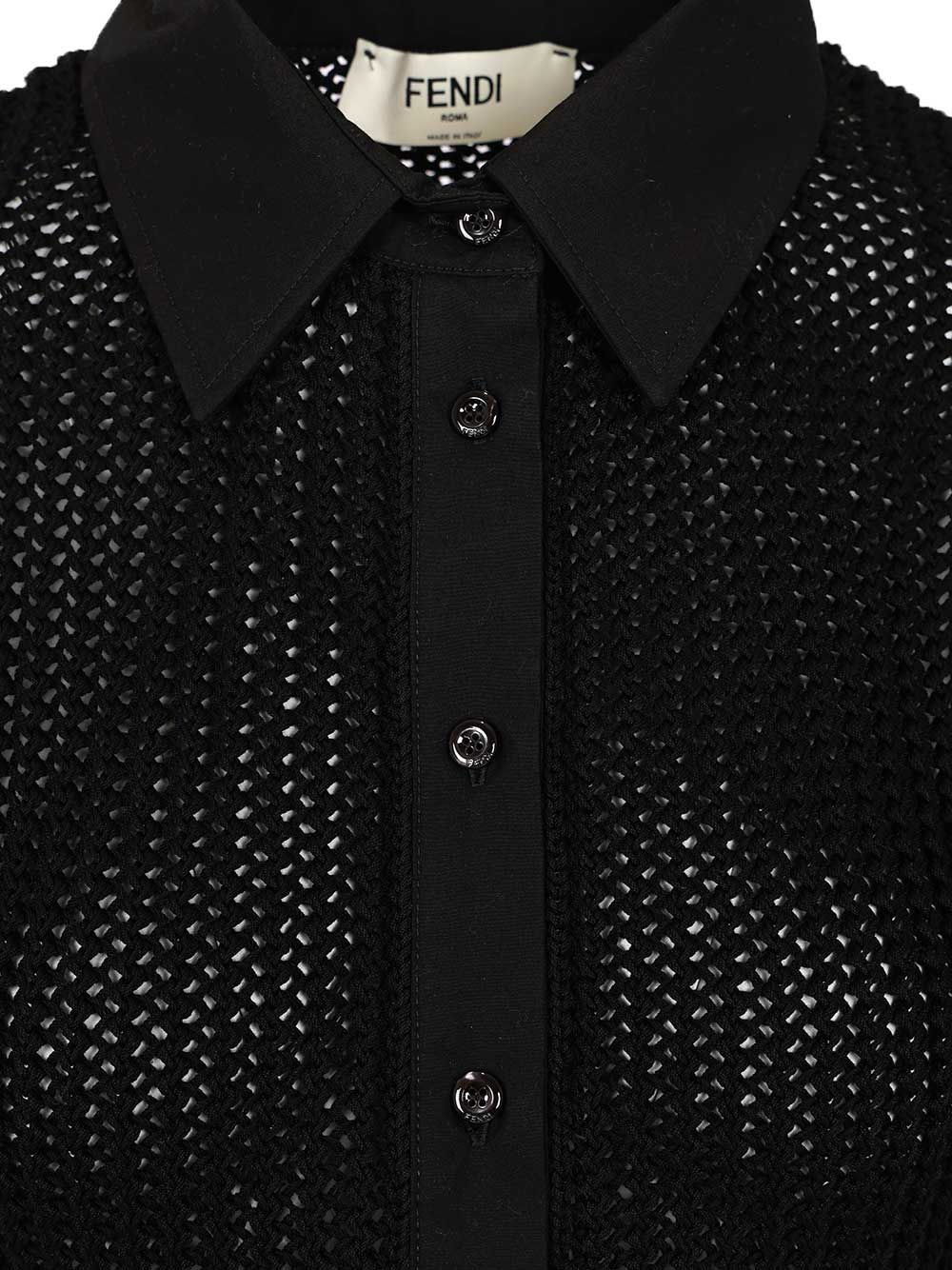 Fendi Mesh Shirt Polo shirt - Black | 0bbe517c874880b936aac391b24fbc491b6888fc