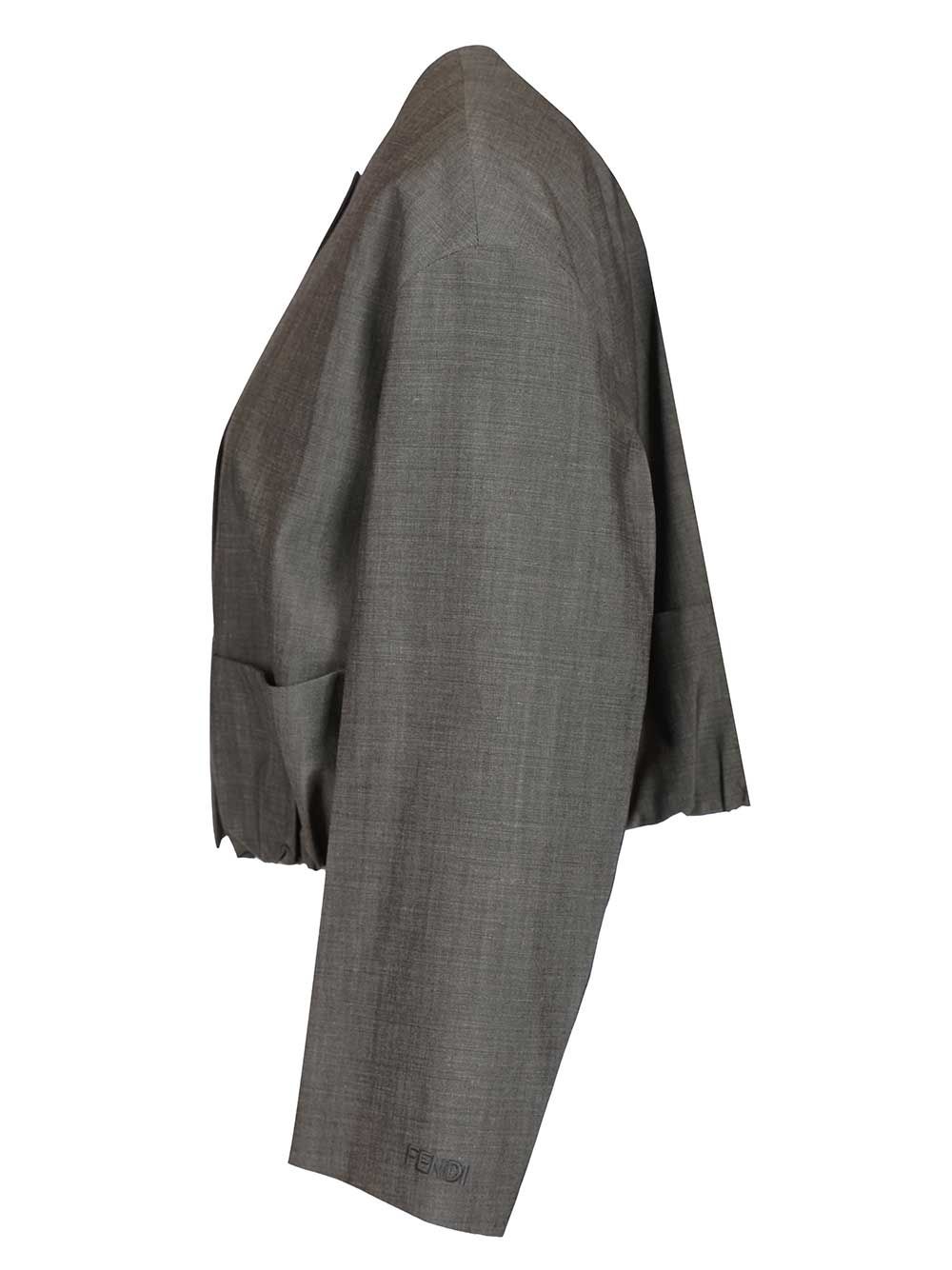 Fendi Mohair Fabric Jacket Jackets - Grey | 6d3239f86227170db73fd12530c2946364bc43c0