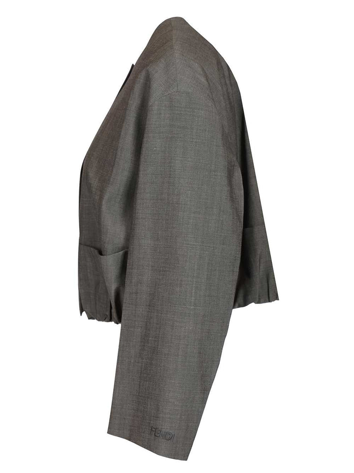 Fendi Mohair Fabric Jacket Jackets - Grey | 6d3239f86227170db73fd12530c2946364bc43c0