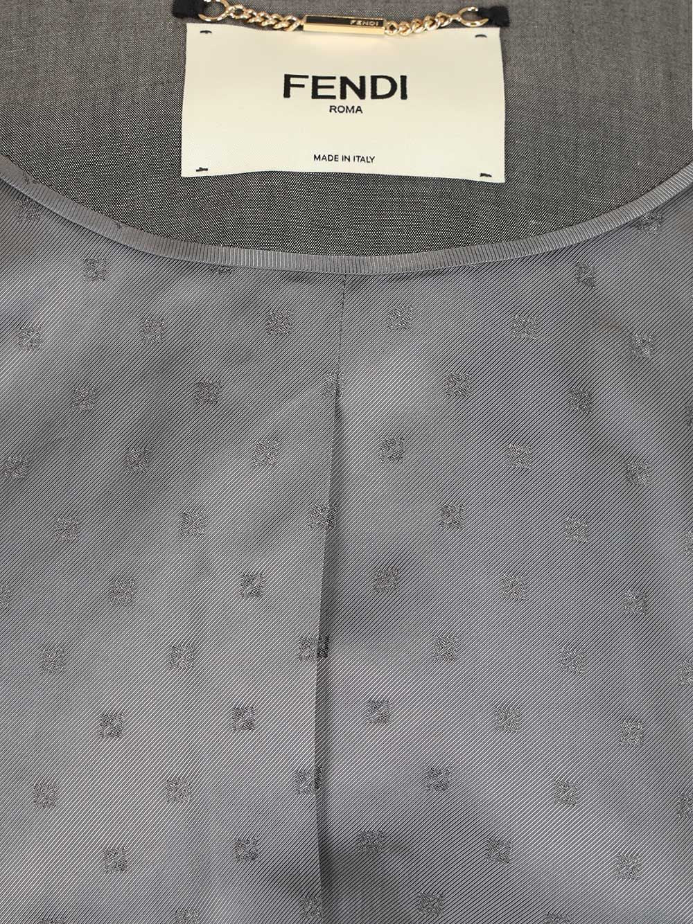 Fendi Mohair Fabric Jacket Jackets - Grey | f013a2f6eac0bdc4ce42550805c16d7b648eb579