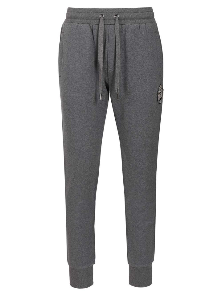 Dolce & Gabbana Jersey  With Heraldic Patch Trousers - Grey | 8d9a5376688bfc7bfba13e48590706724ba885fc