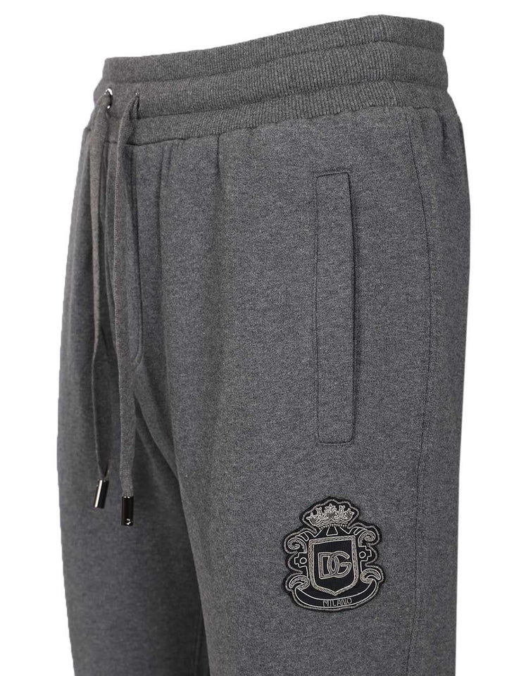 Dolce & Gabbana Jersey  With Heraldic Patch Trousers - Grey | cb1564f32894141328468becf875baf34479217f