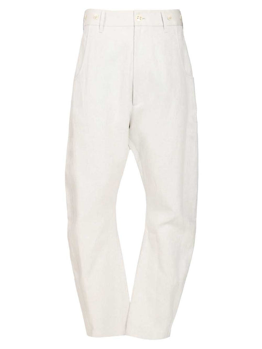 Buckle Back Pants Trousers White