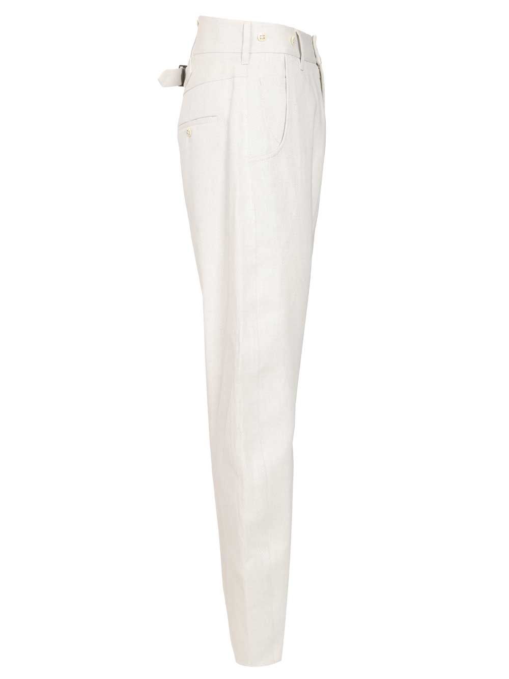 Vivienne Westwood Buckle Back Pants Trousers - White | e5043963bcccb3acd1c7aeed492e3878c63c5155