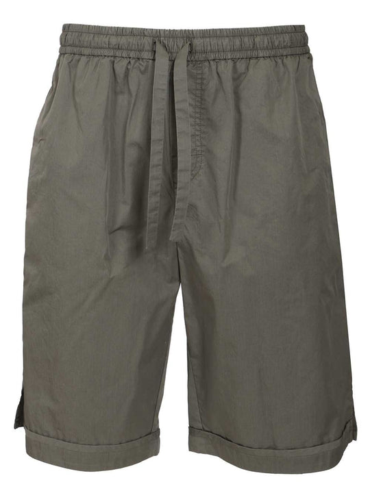 Cotton Canvas Shorts Trousers Grey