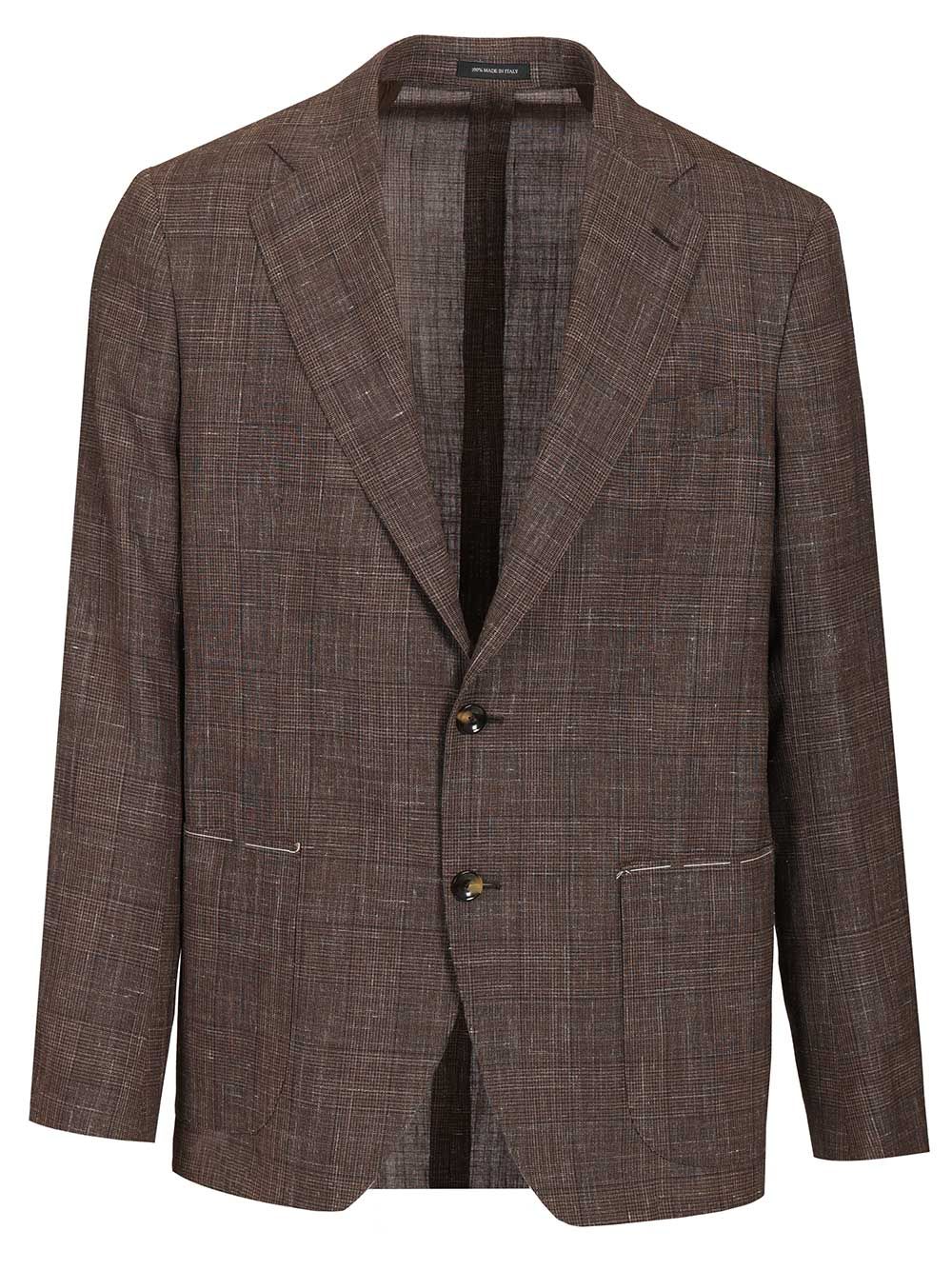 Al Duca D'Aosta Unlined Prince Of Wales Jacket Jackets - Brown | c10ee2813baef33051540038fd83909976420049