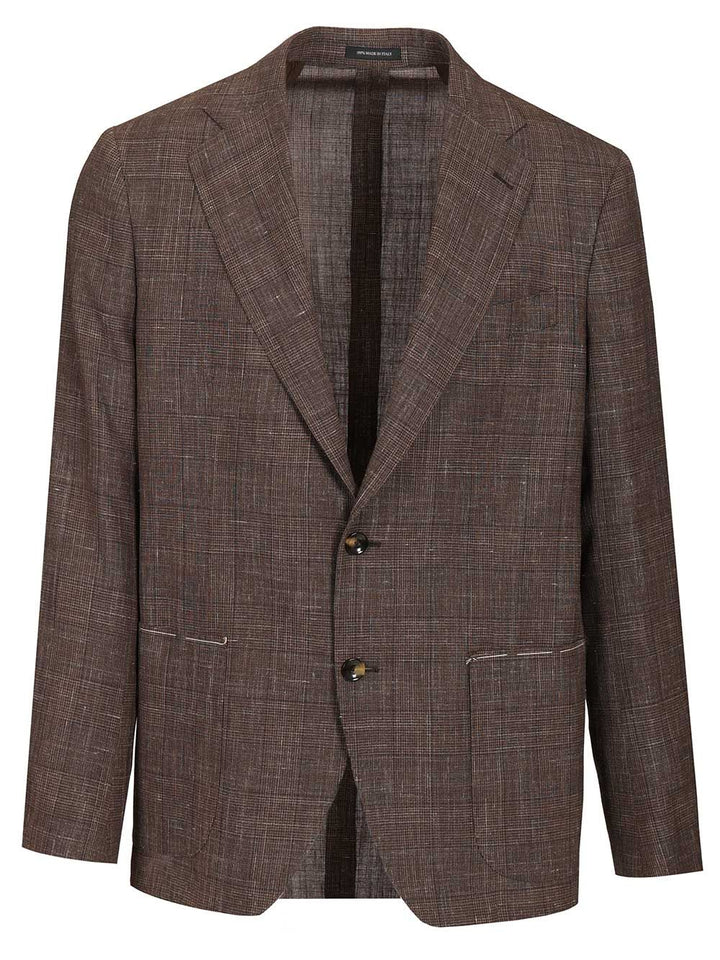 Al Duca D'Aosta Unlined Prince Of Wales Jacket Jackets - Brown | c10ee2813baef33051540038fd83909976420049