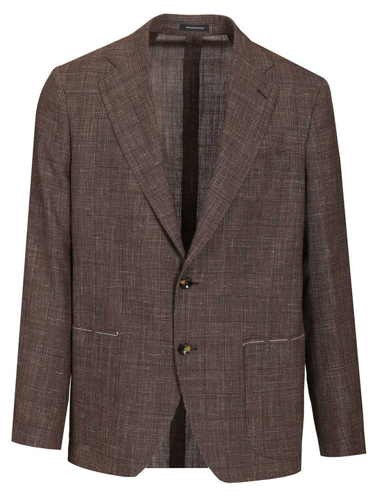 Unlined Prince Of Wales Jacket Jackets Brown