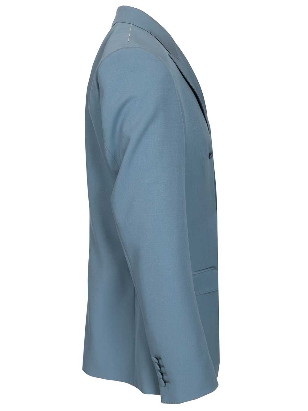 Dolce & Gabbana Double-Breasted Wool Poplin Jacket Jackets - Light blue | be35adcfac4b06d494d050d61f88cfac87acba59