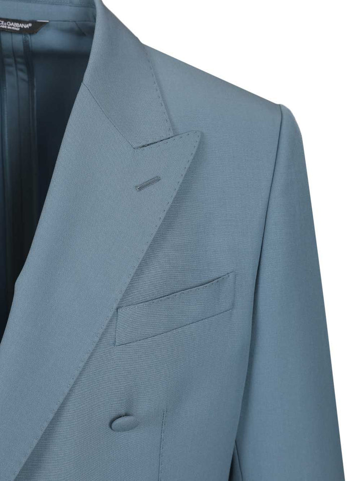 Dolce & Gabbana Double-Breasted Wool Poplin Jacket Jackets - Light blue | c2ba146c9f54089fac2348634905575113b17753