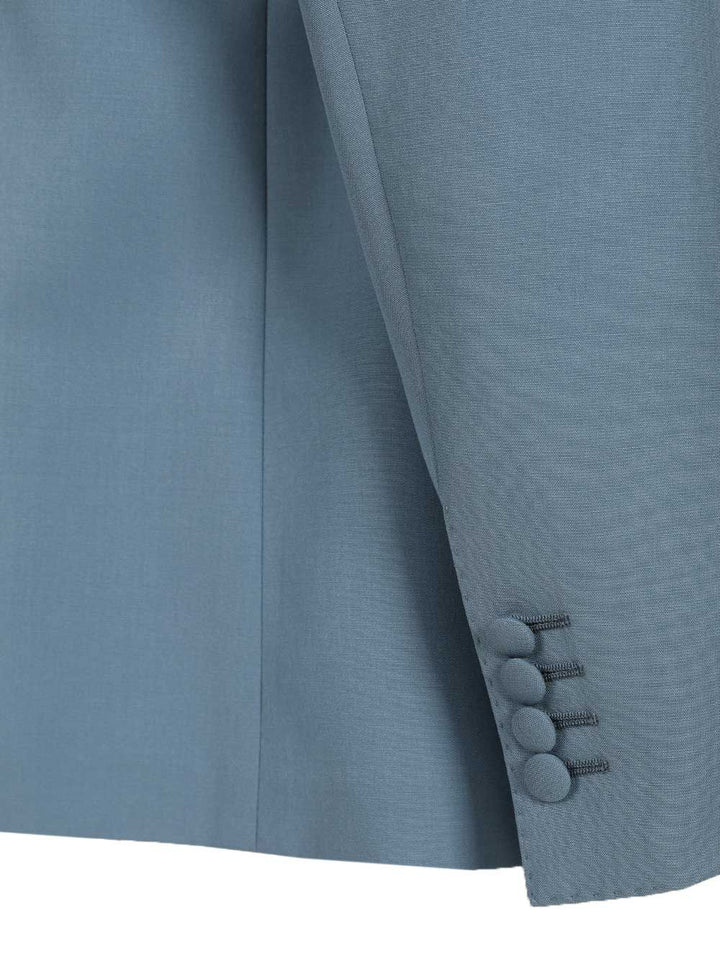 Dolce & Gabbana Double-Breasted Wool Poplin Jacket Jackets - Light blue | c0f3b76eecc657015da5baa364b620ddeda60d7b