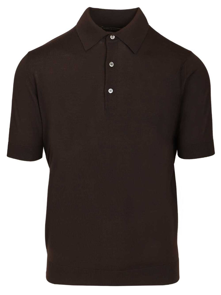 Filippo De Laurentiis Wool Polo shirt - Brown | 423a25a6da6ffcbfe015f59d0652df37d8821ee8