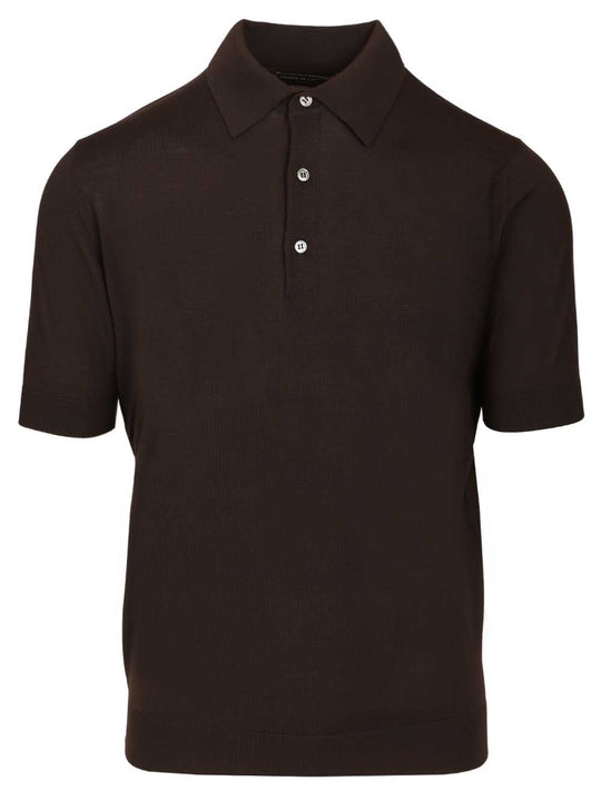 Wool Polo Shirt Brown