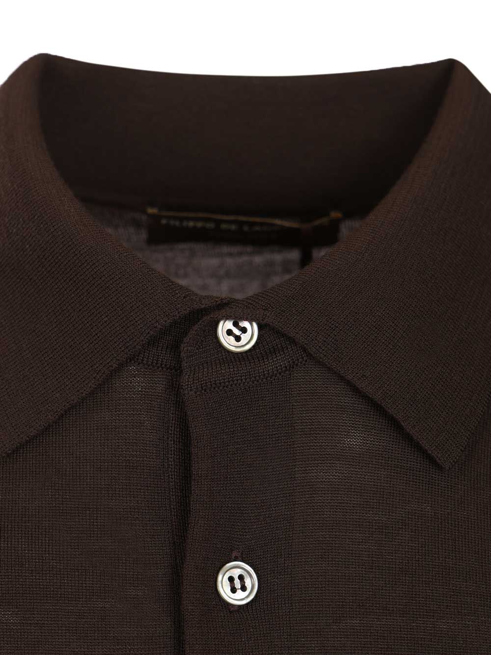 Filippo De Laurentiis Wool Polo shirt - Brown | a3b3434fa9b9f1f034ab784d267accf0c6fe37e1