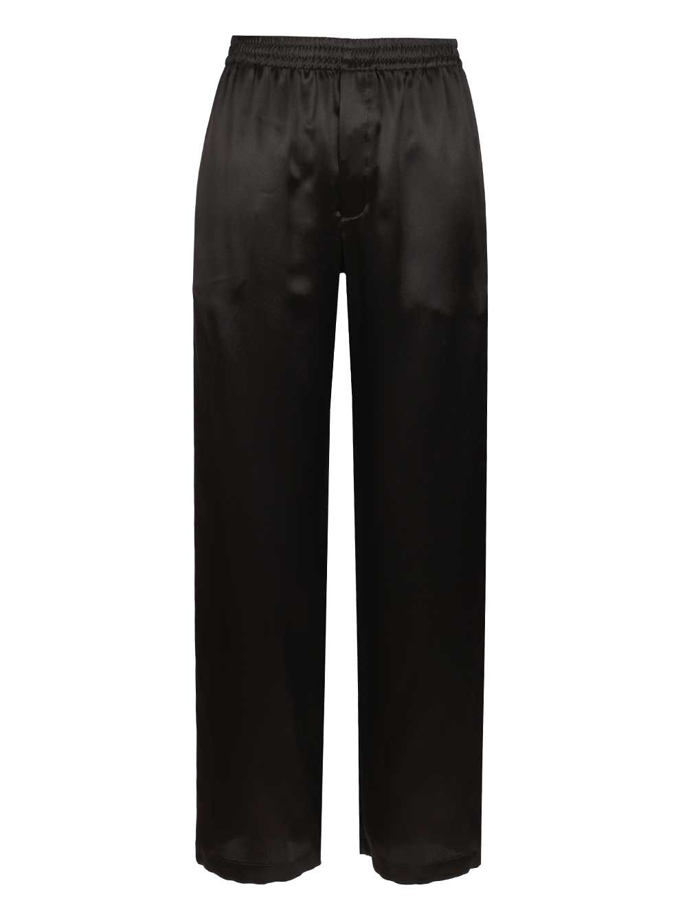Saint Laurent Silk Satin Trousers - Black | 4103775e520d0b34268aba35173409634a58bcc1