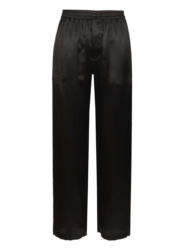 Saint Laurent Silk Satin Trousers - Black | 4103775e520d0b34268aba35173409634a58bcc1