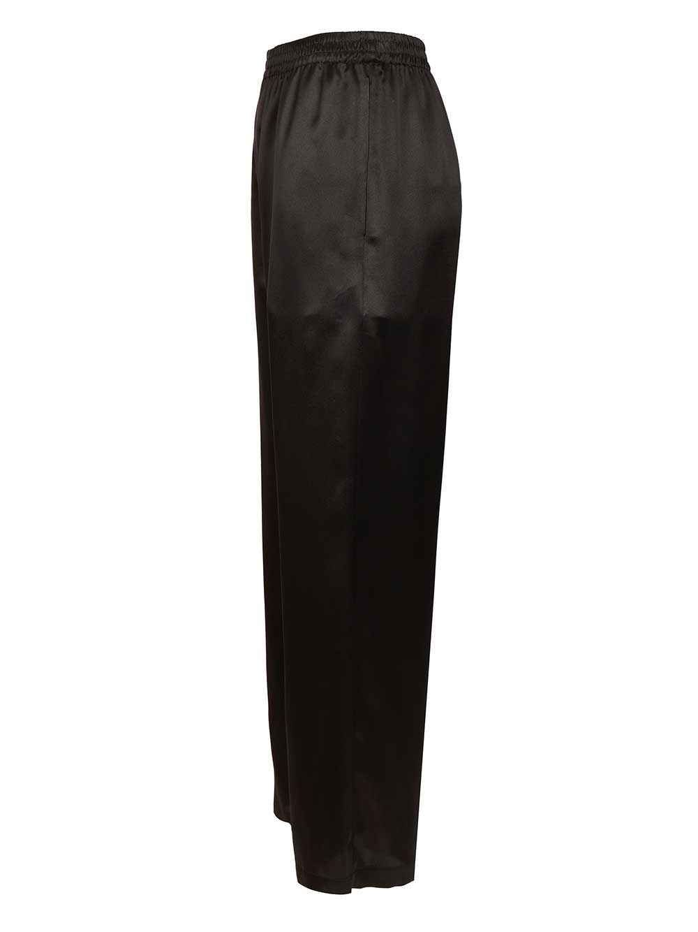 Saint Laurent Silk Satin Trousers - Black | 045d7fe142aa59f5084f1955995edaa96efcef4f