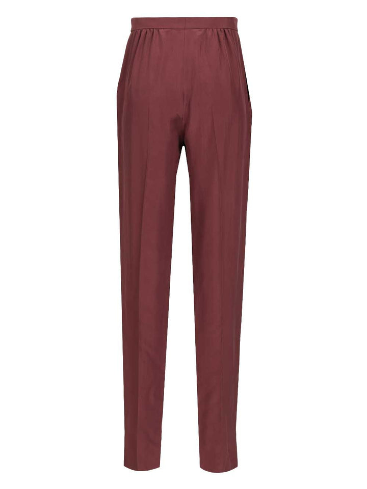 Saint Laurent Habutai Silk Trousers - Bordeaux | 4420024929d7440313de7ceb5bd88d9b1bdb15c6