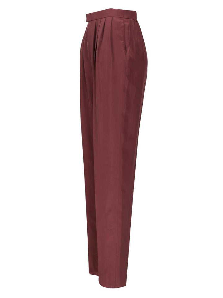 Saint Laurent Habutai Silk Trousers - Bordeaux | 8d776e6bf28f4c1225a5c4c4d3293c95b21126e2