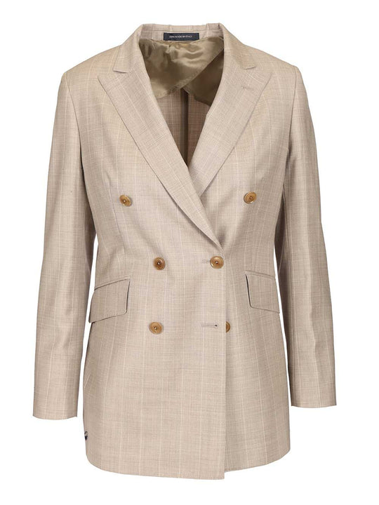 Giacca Semifoderata Dp 6 Bottoni Tasca Pattina Vestibilita' Boxy Jackets Beige