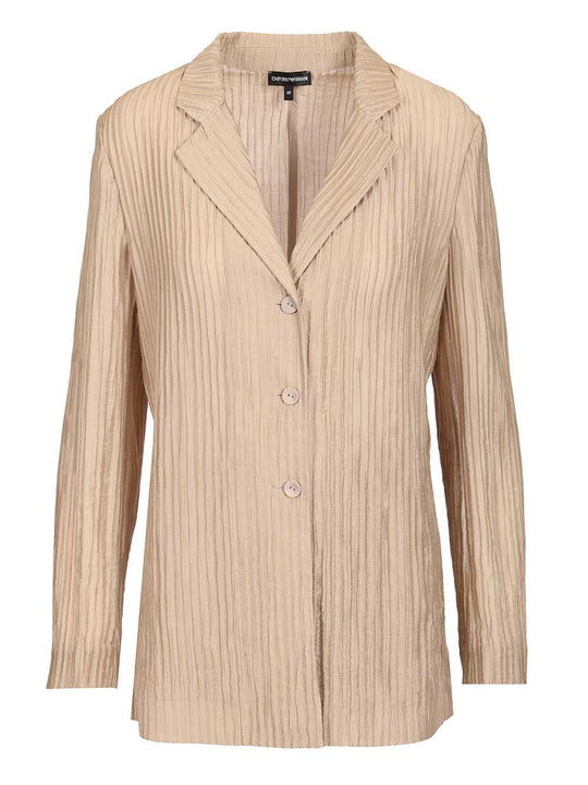 Taffeta Blazer Jackets Beige
