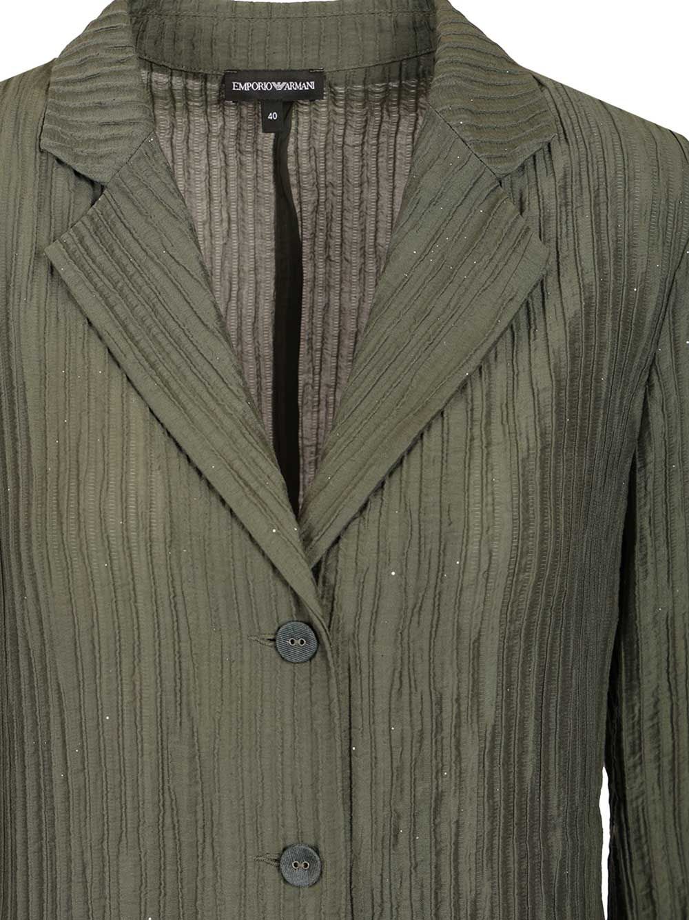 Emporio Armani Taffeta Blazer Jackets - Green | b82c9ac572725e11a2ffb3cdabab1ff3589aeeba