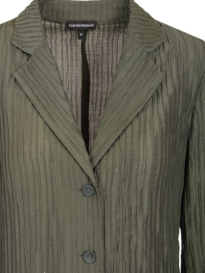 Emporio Armani Taffeta Blazer Jackets - Green | b82c9ac572725e11a2ffb3cdabab1ff3589aeeba