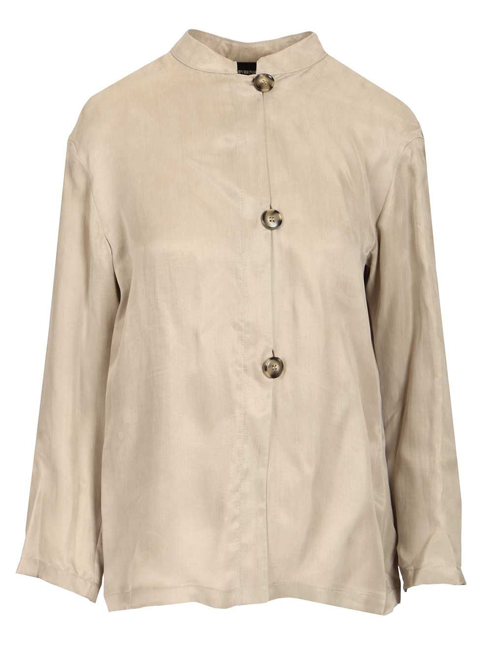 Emporio Armani Guru Collar Shirt Shirts - Grey | bd1412dec470f2df874654176c27551754912ff7