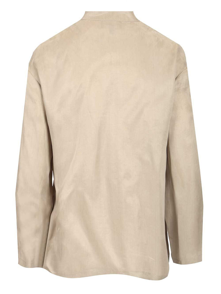 Emporio Armani Guru Collar Shirt Shirts - Grey | 76ad87bb7fc55a46f59a02bb36366258dff47015