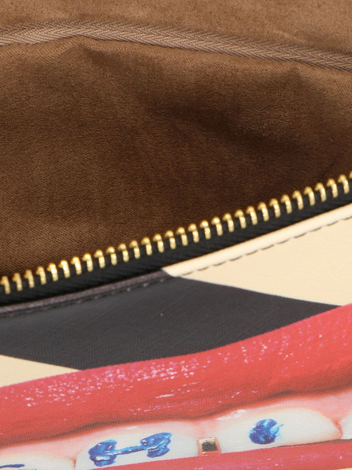 Seletti Stripes Shit Clutch - White/Black | db159f7f4f6b8ff6ca65f2fb93d1224a814941be