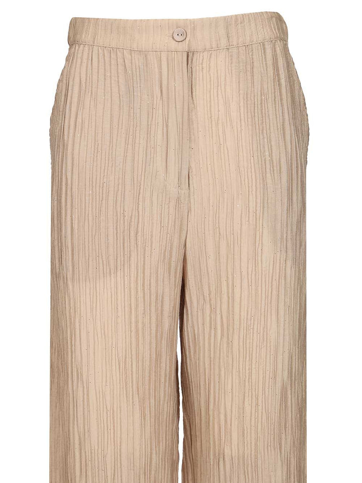 Emporio Armani Textured Lurex Taffeta Trousers - Beige | 5298a17e390a97d62360bff1c4e11a97a1dd933a