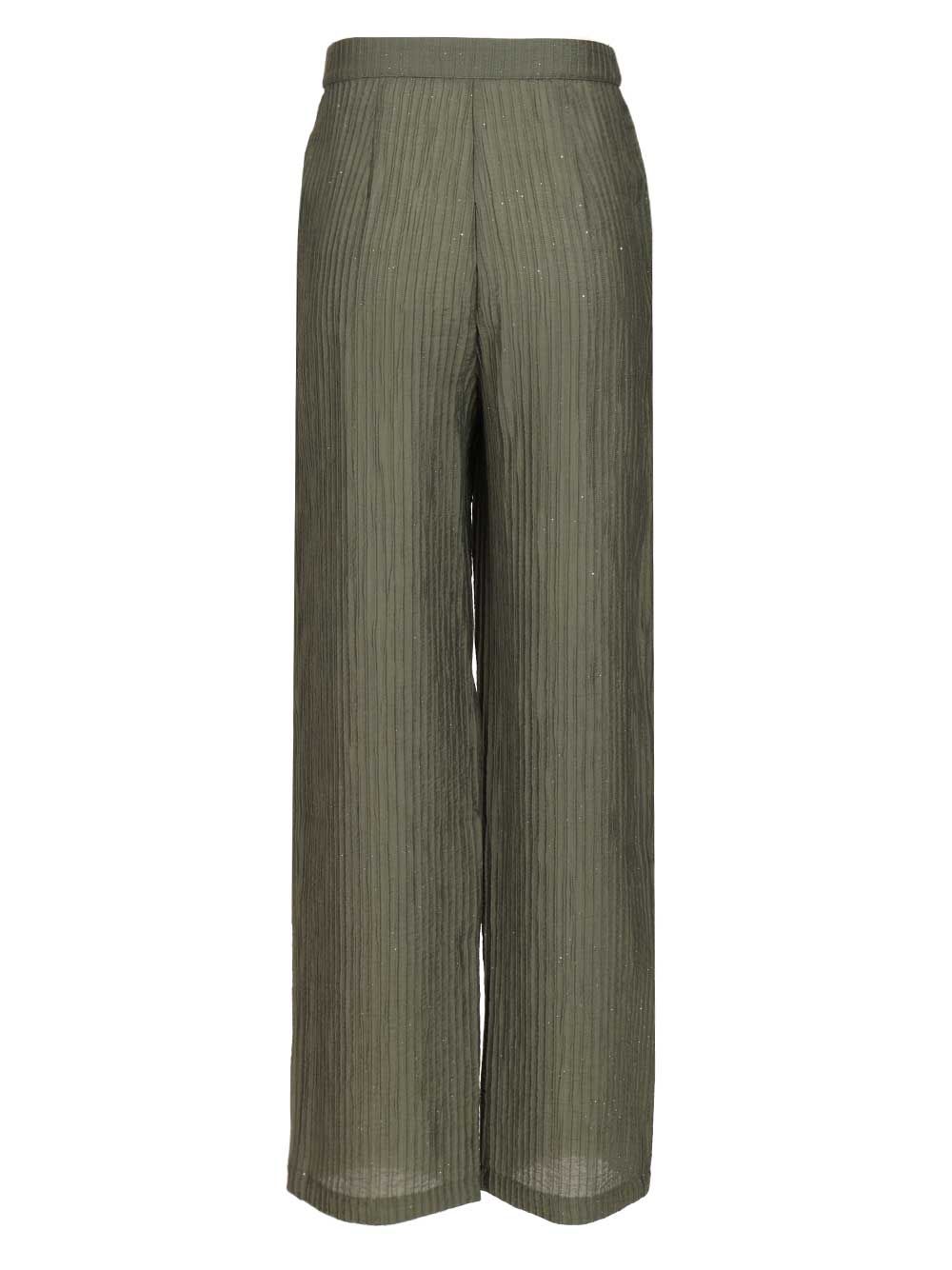 Emporio Armani Textured Lurex Taffeta Trousers - Green | 37cbb5d6d783e81ded7343ed4382beff1bf6398a