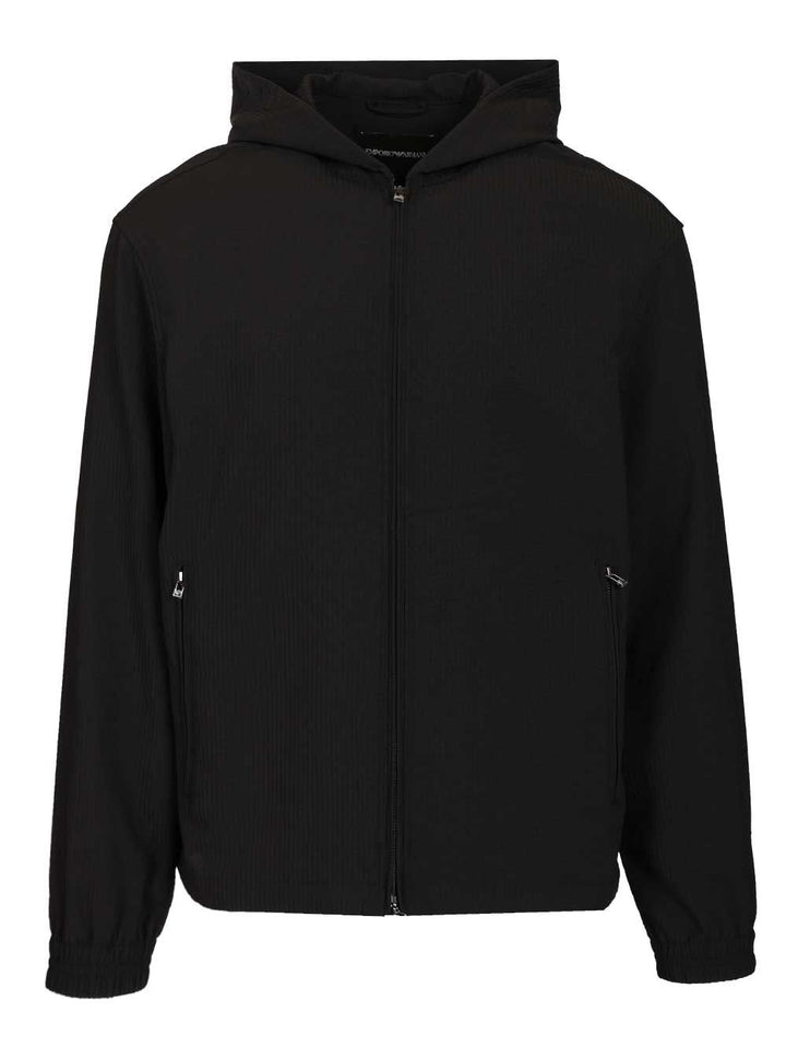 Emporio Armani Water Repellent Nylon Blouson Jackets - Black | ccd0e2b1c8fa40a1f78dff656efc7b6dd0898bd9