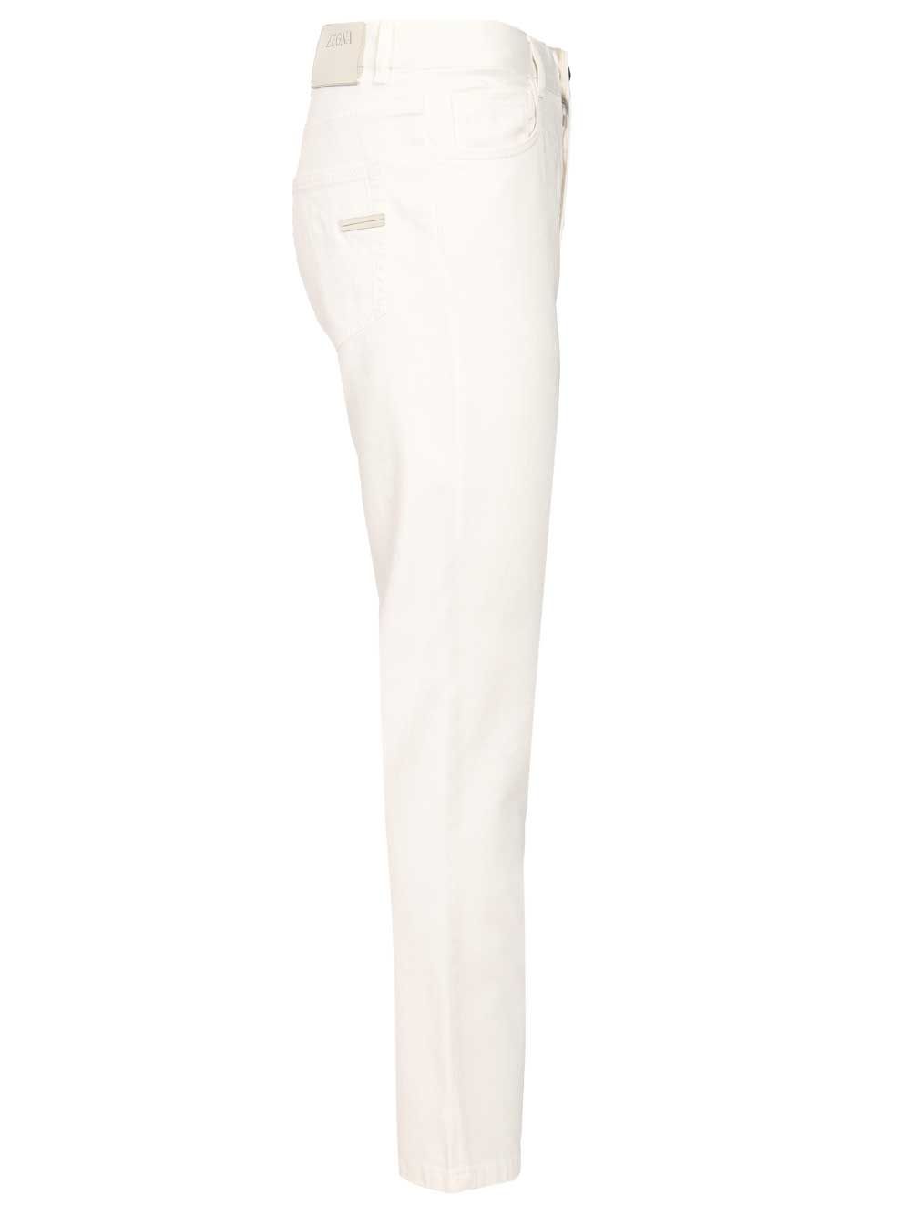 Ermenegildo Zegna Roccia Trousers In Linen And Cotton Jeans - White | 49e8df8da8bb1dd2eb5da18349bdb4a325f9b2b6