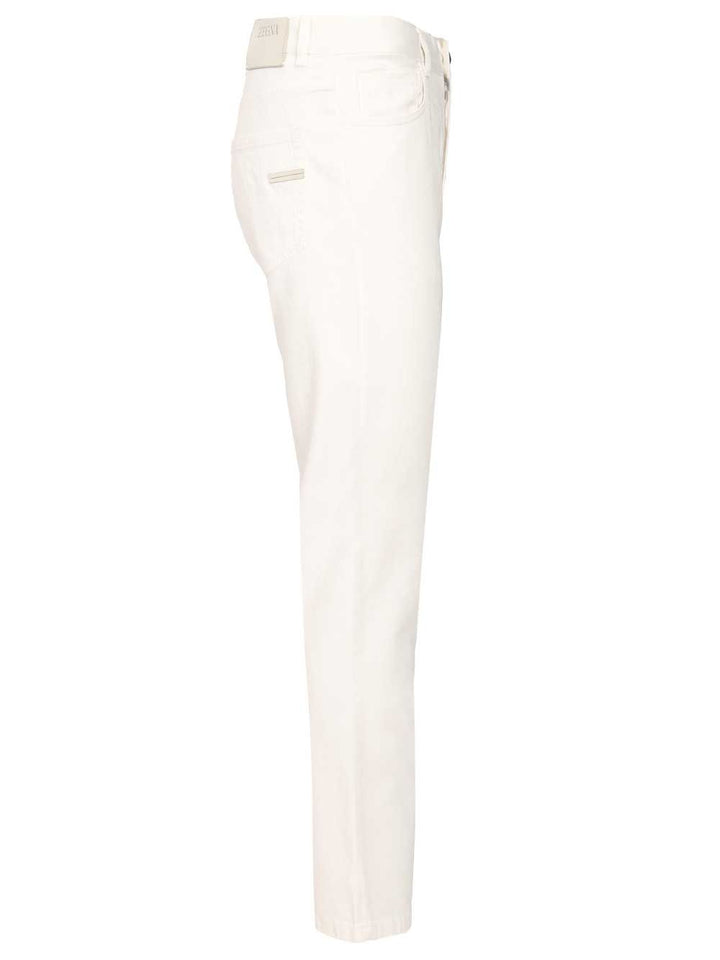 Ermenegildo Zegna Roccia Trousers In Linen And Cotton Jeans - White | 49e8df8da8bb1dd2eb5da18349bdb4a325f9b2b6