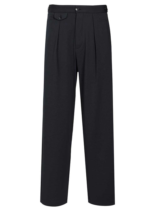 With Pleats Trousers Blue
