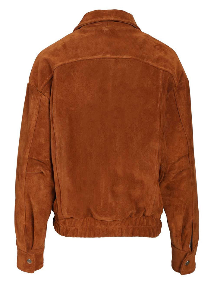 Blusotto Daniela Oversized Suede Bomber Jackets - Brown | a3c71a75b2aabead245a6c5d711d52fb46325643