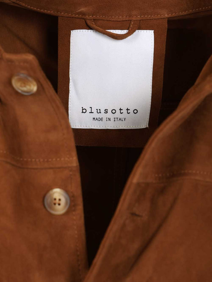 Blusotto Pippo Suede Overshirt Jackets - Brown | 45bac4ce9536b73b3c7b4522aa625fceb3994ae8