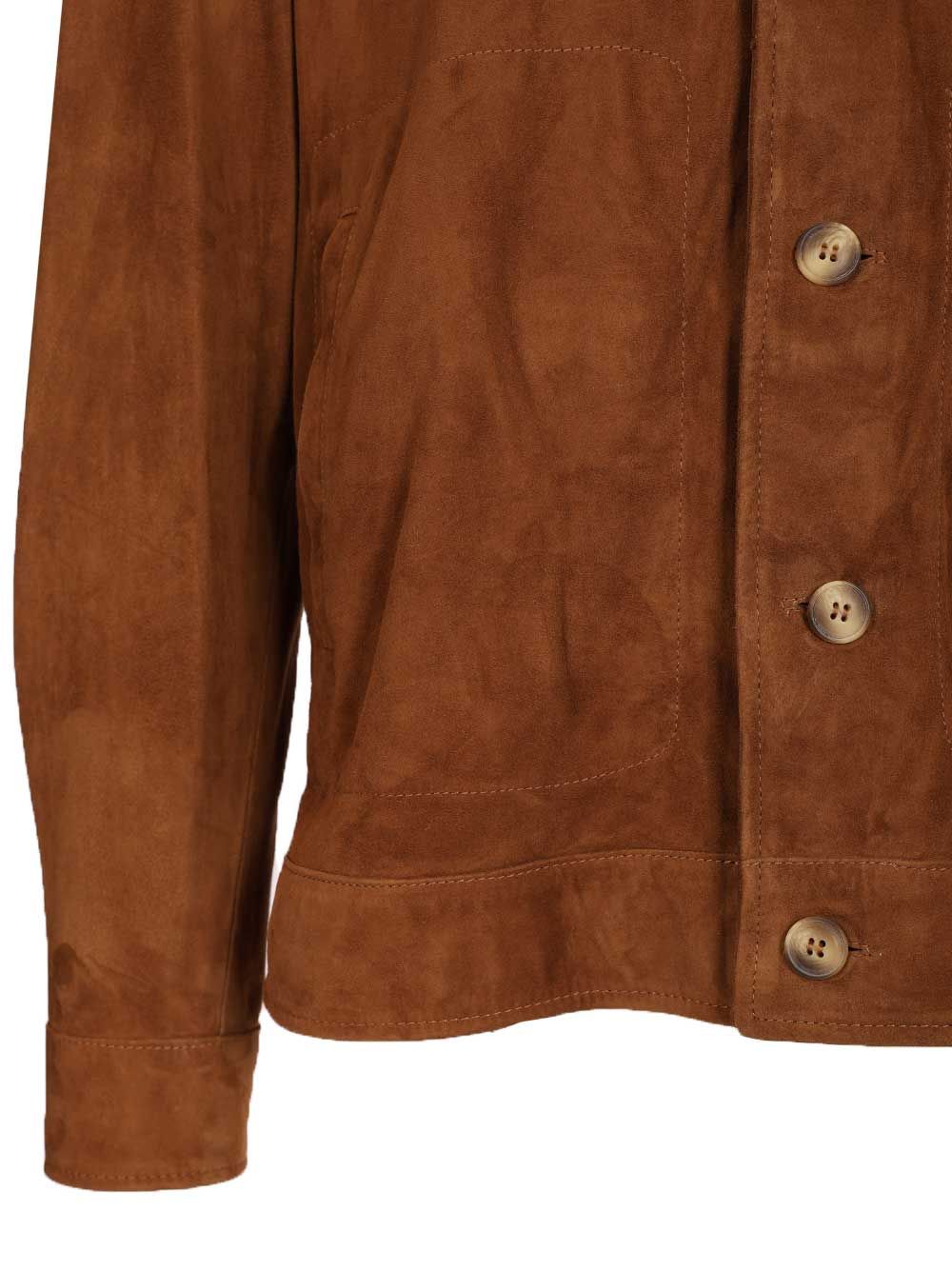 Blusotto Pippo Suede Overshirt Jackets - Brown | 9bae01531a3d551d4d8a267cd6b06fbfcf3713a3