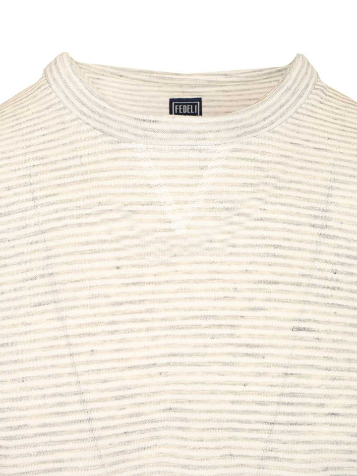 Fedeli Striped T-Shirt - Beige | 9d27a16744a4a3a84af146be3e63d5ed732ba2da