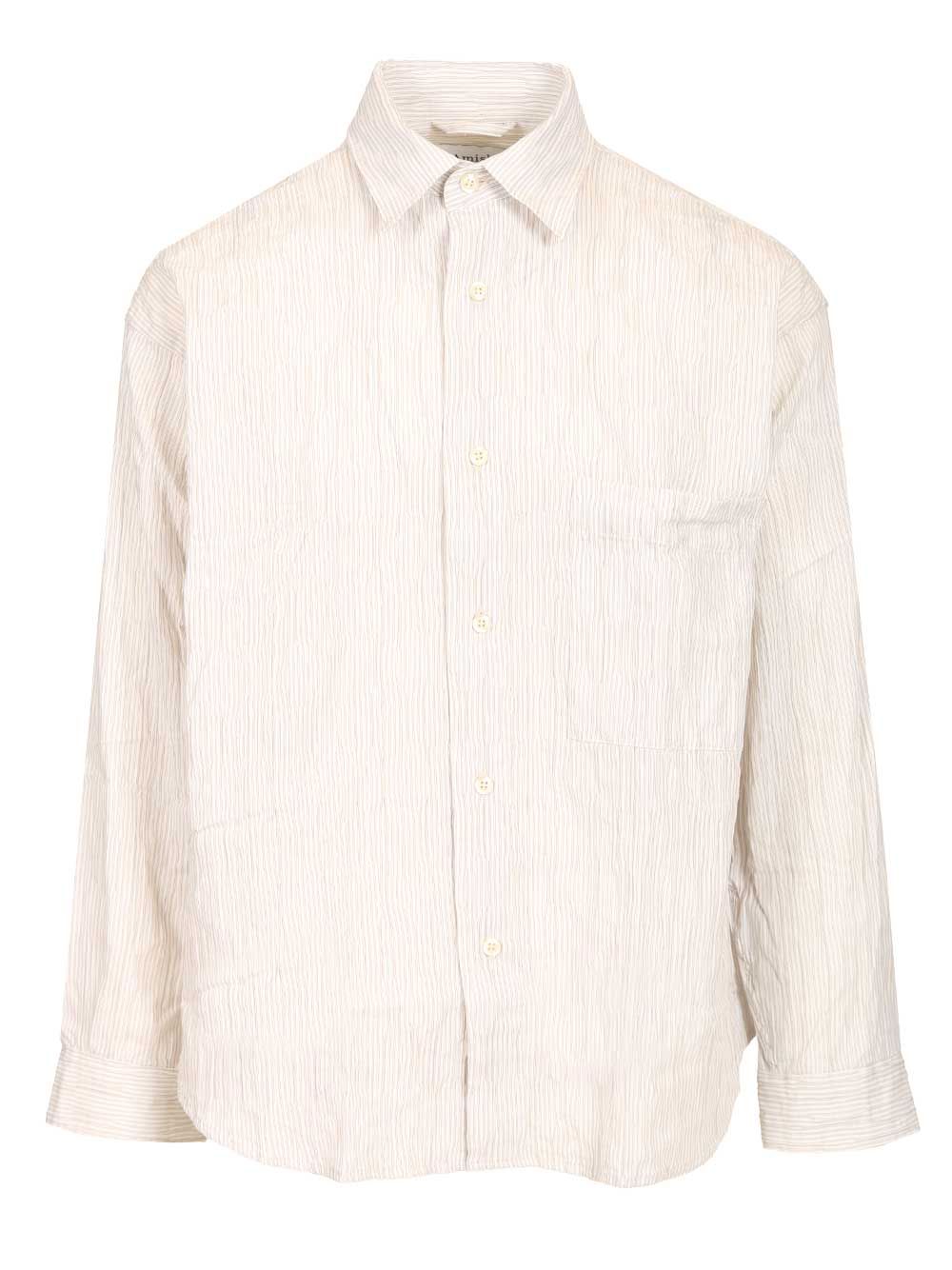 Amish Crinkle Cotton Shirt Shirts - Beige | 346de2b2885443760ec5cab1fcadc33fedfa3c07